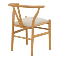Καρέκλα Wishbone pakoworld rubberwood-ύφασμα σε φυσική-μπεζ απόχρωση 51x58x73εκ Καρέκλα Wishbone pakoworld rubberwood-ύφασμα σε φυσική-μπεζ απόχρωση 51x58x73εκ