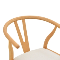 Καρέκλα Wishbone pakoworld rubberwood-ύφασμα σε φυσική-μπεζ απόχρωση 51x58x73εκ Καρέκλα Wishbone pakoworld rubberwood-ύφασμα σε φυσική-μπεζ απόχρωση 51x58x73εκ