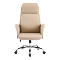 Καρέκλα γραφείου διευθυντή Derjio pakoworld μπεζ pu 68x66x115εκ