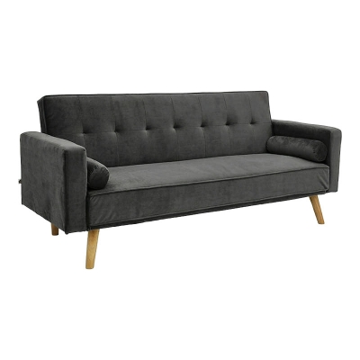 Καναπές-κρεβάτι Success pakoworld 3θέσιος βελούδο σε ανθρακί απόχρωση 190x80x84εκ