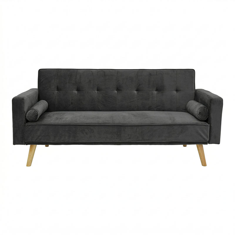 Καναπές-κρεβάτι Success pakoworld 3θέσιος βελούδο σε ανθρακί απόχρωση 190x80x84εκ