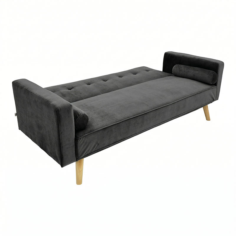 Καναπές-κρεβάτι Success pakoworld 3θέσιος βελούδο σε ανθρακί απόχρωση 190x80x84εκ