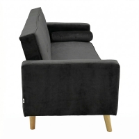 Καναπές-κρεβάτι Success pakoworld 3θέσιος βελούδο σε ανθρακί απόχρωση 190x80x84εκ