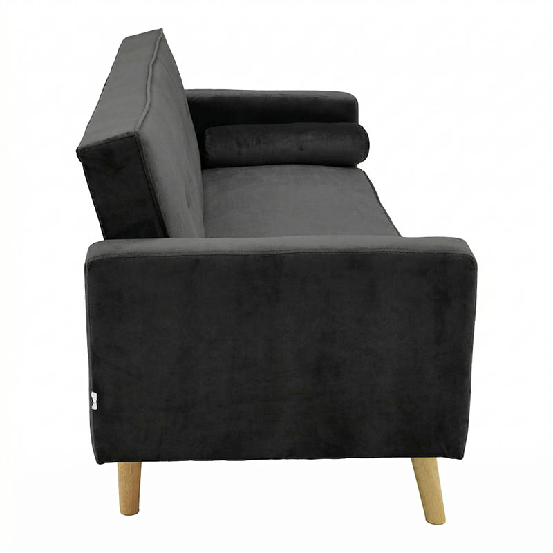 Καναπές-κρεβάτι Success pakoworld 3θέσιος βελούδο σε ανθρακί απόχρωση 190x80x84εκ