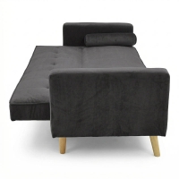 Καναπές-κρεβάτι Success pakoworld 3θέσιος βελούδο σε ανθρακί απόχρωση 190x80x84εκ