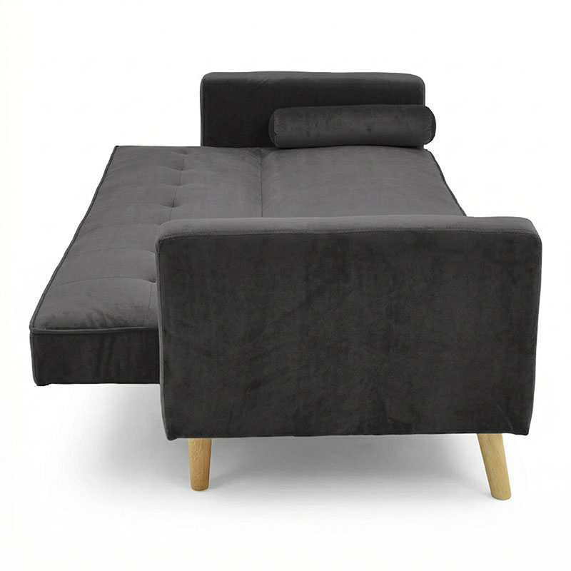 Καναπές-κρεβάτι Success pakoworld 3θέσιος βελούδο σε ανθρακί απόχρωση 190x80x84εκ