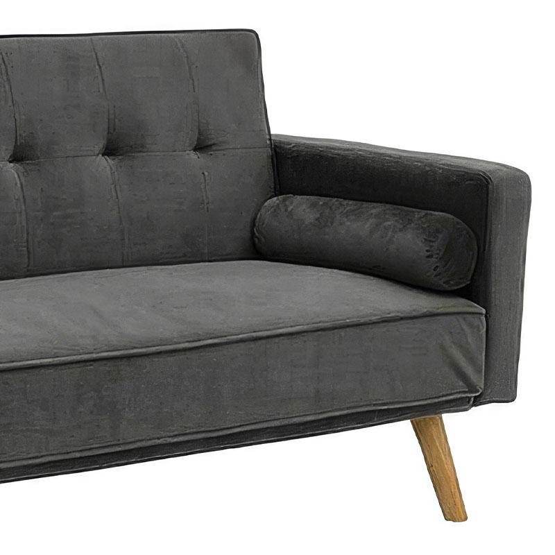 Καναπές-κρεβάτι Success pakoworld 3θέσιος βελούδο σε ανθρακί απόχρωση 190x80x84εκ