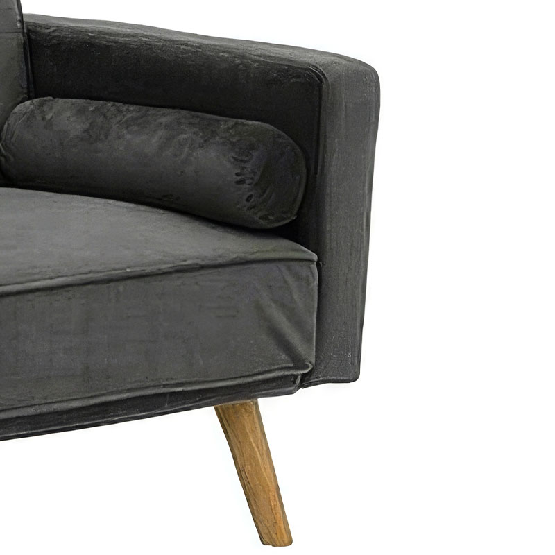 Καναπές-κρεβάτι Success pakoworld 3θέσιος βελούδο σε ανθρακί απόχρωση 190x80x84εκ