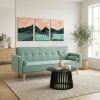 Καναπές-κρεβάτι Success pakoworld 3θέσιος βελούδο σε μέντα απόχρωση 190x80x84εκ