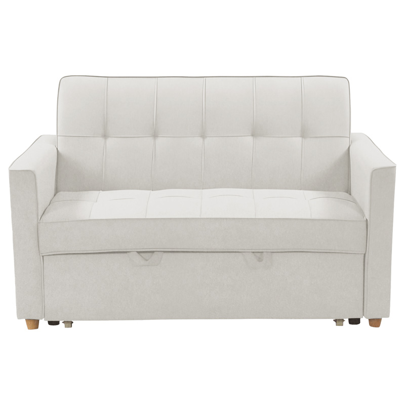 Καναπές-κρεβάτι Commit pakoworld 2θέσιος ύφασμα σε μπεζ-γκρι απόχρωση 142x93x90εκ