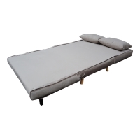 Καναπές-κρεβάτι Josuane I pakoworld διθέσιος βελούδο σε γκρι απόχρωση 122x80x81εκ