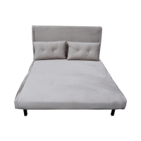 Καναπές-κρεβάτι Josuane I pakoworld διθέσιος βελούδο σε γκρι απόχρωση 122x80x81εκ