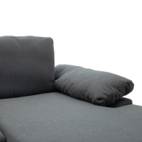 Γωνιακός καναπές Cohen pakoworld με αριστερή γωνία ύφασμα σε ανθρακί απόχρωση-πόδι μαύρο μέταλλο 240x159x83εκ