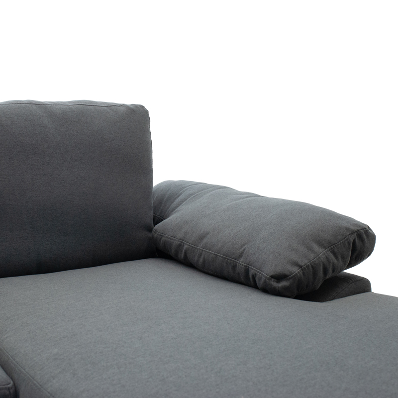 Γωνιακός καναπές Cohen pakoworld με αριστερή γωνία ύφασμα σε ανθρακί απόχρωση-πόδι μαύρο μέταλλο 240x159x83εκ