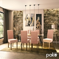 Καρέκλα Ditta pakoworld ύφασμα σάπιο μήλο-πόδι μασίφ ξύλο καρυδί Καρέκλα Ditta pakoworld ύφασμα σάπιο μήλο-πόδι μασίφ ξύλο καρυδί