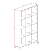 Βιβλιοθήκη FIRENZE pakoworld χρώμα sonoma 107x28,6x178εκ
