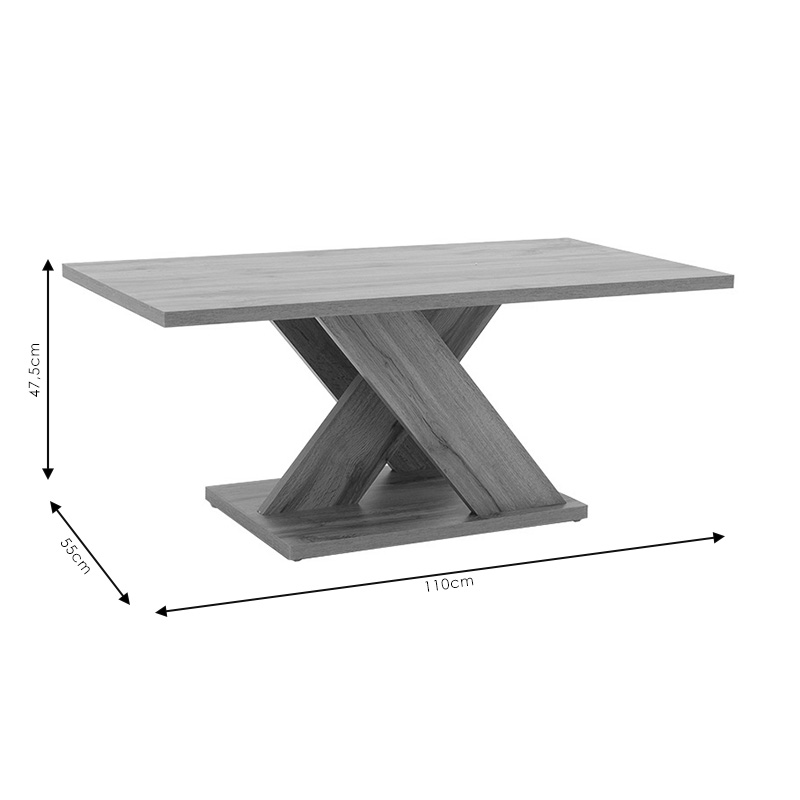 Τραπέζι σαλονιού Solange pakoworld χρώμα sonoma 110x55x47.5εκ Τραπέζι σαλονιού Solange pakoworld χρώμα sonoma 110x55x47.5εκ