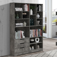 Βιβλιοθήκη Lucinda pakoworld γκρι oak 120x29.8x180.5εκ Βιβλιοθήκη Lucinda pakoworld γκρι oak 120x29.8x180.5εκ