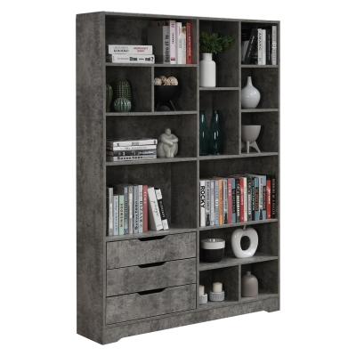 Βιβλιοθήκη Lucinda pakoworld γκρι oak 120x29.8x180.5εκ Βιβλιοθήκη Lucinda pakoworld γκρι oak 120x29.8x180.5εκ