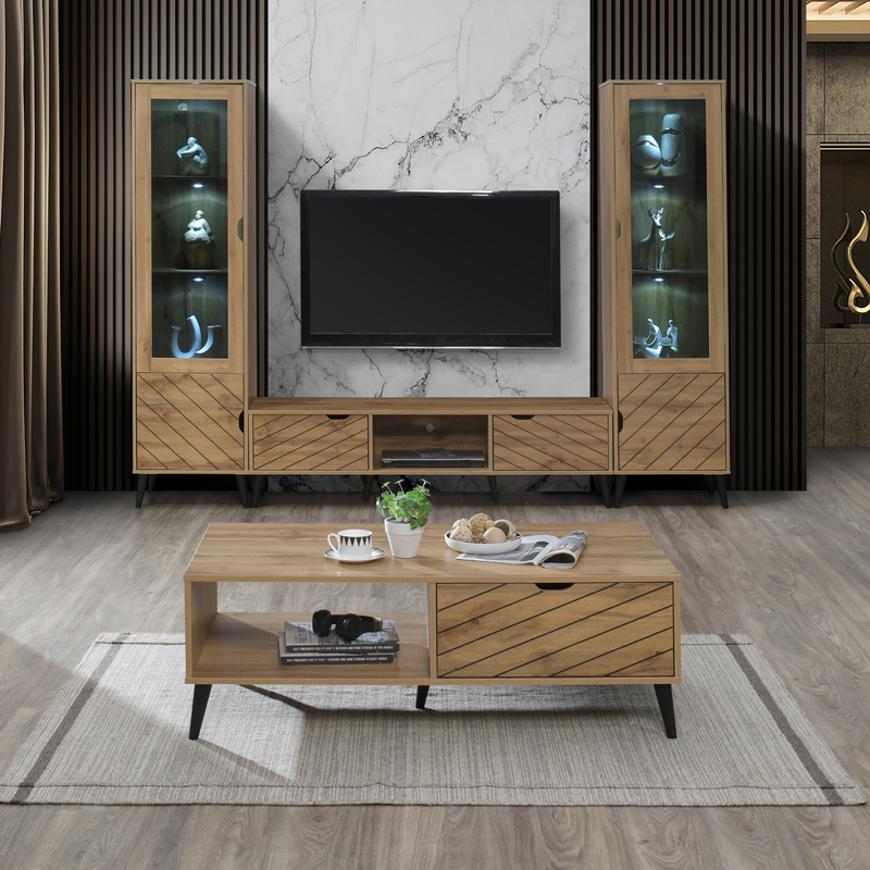 Τραπέζι σαλονιού Thelma pakoworld sonoma μελαμίνης 120x60x41.6εκ Τραπέζι σαλονιού Thelma pakoworld sonoma μελαμίνης 120x60x41.6εκ