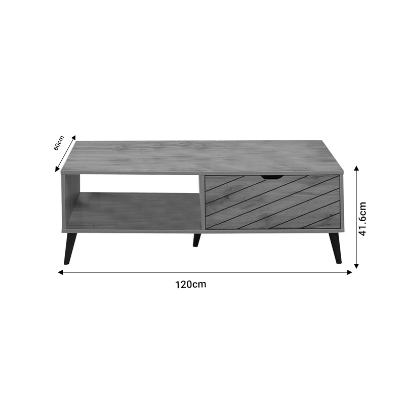 Τραπέζι σαλονιού Thelma pakoworld sonoma μελαμίνης 120x60x41.6εκ Τραπέζι σαλονιού Thelma pakoworld sonoma μελαμίνης 120x60x41.6εκ