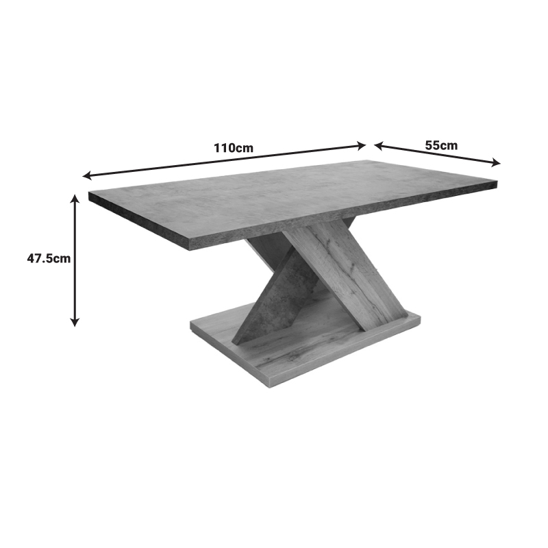 Τραπέζι σαλονιού Solange pakoworld σε γκρι-sonoma απόχρωση 110x55x47.5εκ Τραπέζι σαλονιού Solange pakoworld σε γκρι-sonoma απόχρωση 110x55x47.5εκ