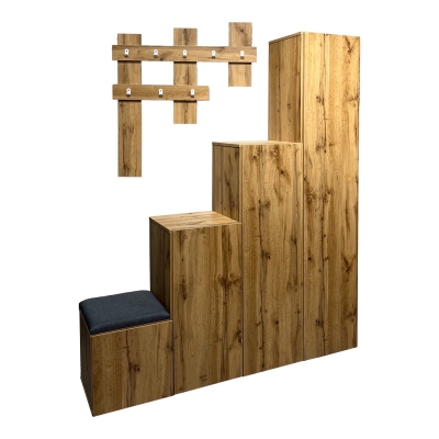 Έπιπλο εισόδου Nenich pakoworld σε oak απόχρωση 150x37x180εκ Έπιπλο εισόδου Nenich pakoworld σε oak απόχρωση 150x37x180εκ