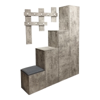 Έπιπλο εισόδου Nenich pakoworld σε γκρι oak απόχρωση 150x37x180εκ Έπιπλο εισόδου Nenich pakoworld σε γκρι oak απόχρωση 150x37x180εκ