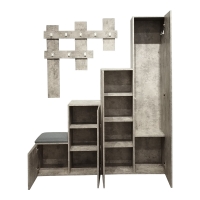 Έπιπλο εισόδου Nenich pakoworld σε γκρι oak απόχρωση 150x37x180εκ Έπιπλο εισόδου Nenich pakoworld σε γκρι oak απόχρωση 150x37x180εκ