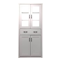 Βιτρίνα-ντουλάπα Nisso pakoworld σε λευκή απόχρωση 80x40x183.5εκ Βιτρίνα-ντουλάπα Nisso pakoworld σε λευκή απόχρωση 80x40x183.5εκ
