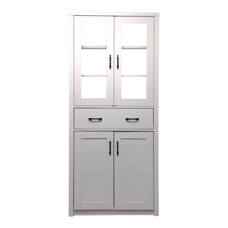 Βιτρίνα-ντουλάπα Nisso pakoworld σε λευκή απόχρωση 80x40x183.5εκ Βιτρίνα-ντουλάπα Nisso pakoworld σε λευκή απόχρωση 80x40x183.5εκ