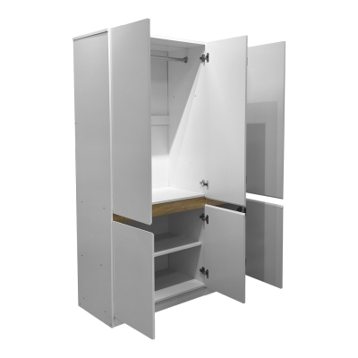 Ντουλάπα τρίφυλλη Merzia pakoworld  sonoma-λευκό 120x46.5x183εκ
