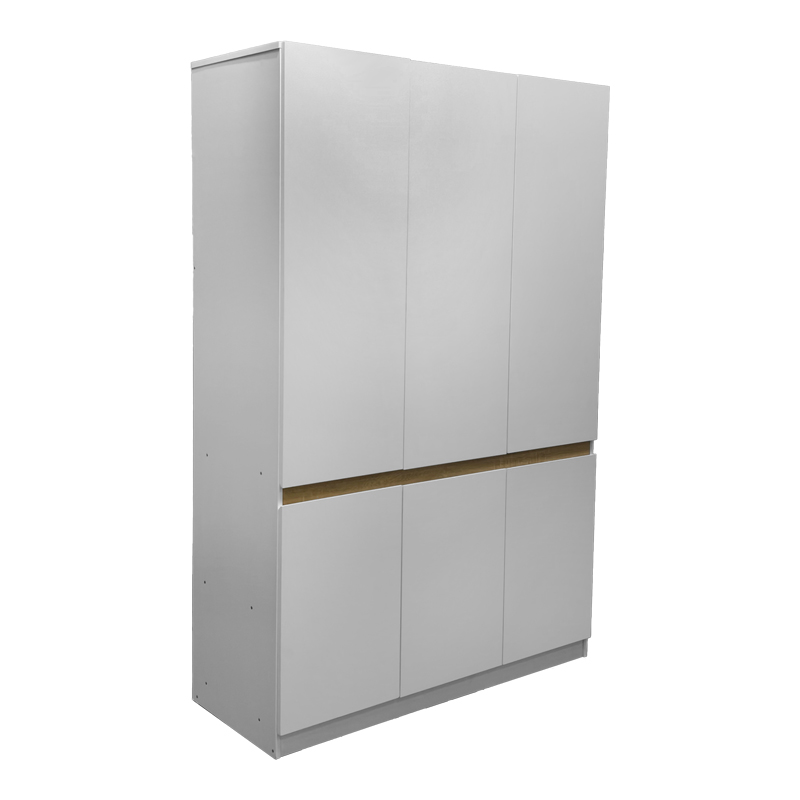 Ντουλάπα τρίφυλλη Merzia pakoworld  sonoma-λευκό 120x46.5x183εκ