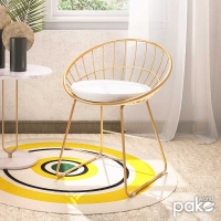 Καρέκλα Seth pakoworld μέταλλο χρυσό-μαξιλάρι PVC λευκό Καρέκλα Seth pakoworld μέταλλο χρυσό-μαξιλάρι PVC λευκό