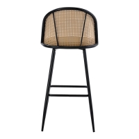 Σκαμπό μπαρ Kace pakoworld pe rattan φυσικό-ανθρακί pu-μαύρο μέταλλο 43x55x102εκ Σκαμπό μπαρ Kace pakoworld pe rattan φυσικό-ανθρακί pu-μαύρο μέταλλο 43x55x102εκ