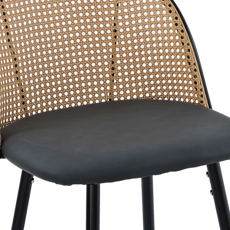 Σκαμπό μπαρ Kace pakoworld pe rattan φυσικό-ανθρακί pu-μαύρο μέταλλο 43x55x102εκ Σκαμπό μπαρ Kace pakoworld pe rattan φυσικό-ανθρακί pu-μαύρο μέταλλο 43x55x102εκ