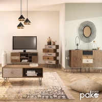 Συρταριέρα Boho pakoworld με συρτάρια-ντουλάπι καρυδί μεταλλικά πόδια 79,5x39,5x86εκ Συρταριέρα Boho pakoworld με συρτάρια-ντουλάπι καρυδί μεταλλικά πόδια 79,5x39,5x86εκ