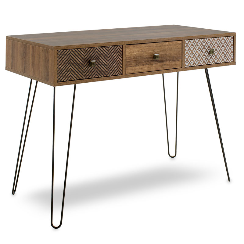 Κονσόλα Boho pakoworld καρυδί με μεταλλικά πόδια 100x50,5x74,5εκ Κονσόλα Boho pakoworld καρυδί με μεταλλικά πόδια 100x50,5x74,5εκ