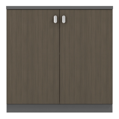 Ντουλάπι γραφείου επαγγελματικό χαμηλό Denith pakoworld ανθρακί-καρυδί 80x40x80εκ