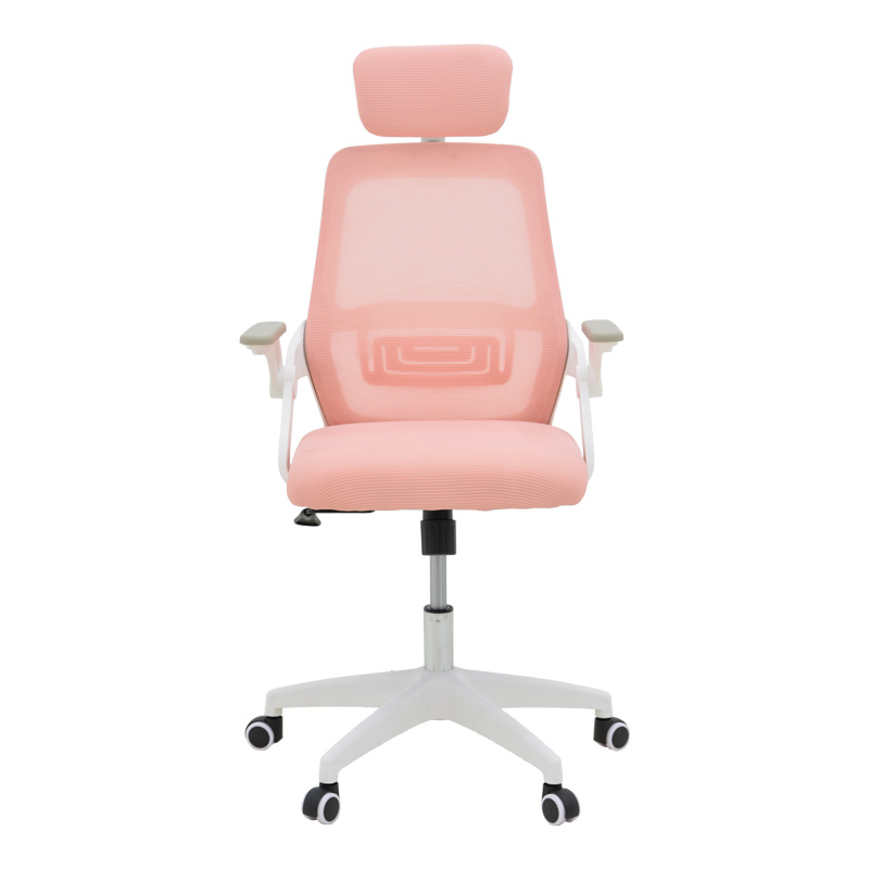 Καρέκλα γραφείου Peja pakoworld mesh ύφασμα ροζ-σκελετός λευκό 58x60x107-117εκ