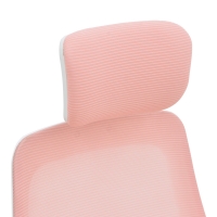 Καρέκλα γραφείου Peja pakoworld mesh ύφασμα ροζ-σκελετός λευκό 58x60x107-117εκ