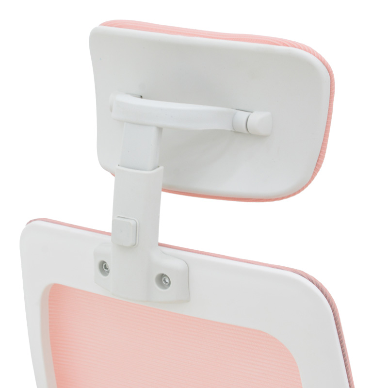 Καρέκλα γραφείου Peja pakoworld mesh ύφασμα ροζ-σκελετός λευκό 58x60x107-117εκ