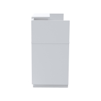 Γραφείο reception Lotus pakoworld σε λευκή απόχρωση 140x70x110εκ