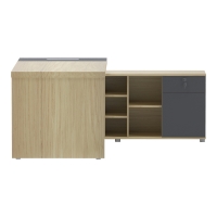 Γραφείο επαγγελματικό Lotus pakoworld με δεξιά γωνία σε φυσική-ανθρακί απόχρωση 180x180x75εκ Γραφείο επαγγελματικό Lotus pakoworld με δεξιά γωνία σε φυσική-ανθρακί απόχρωση 180x180x75εκ