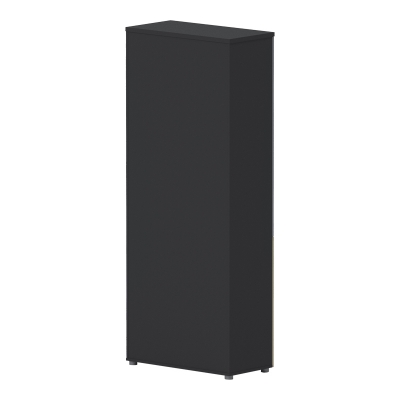 Ντουλάπα γραφείου επαγγελματική με γυάλινες πόρτες Lotus pakoworld σε φυσική-ανθρακί απόχρωση 80x40x200εκ