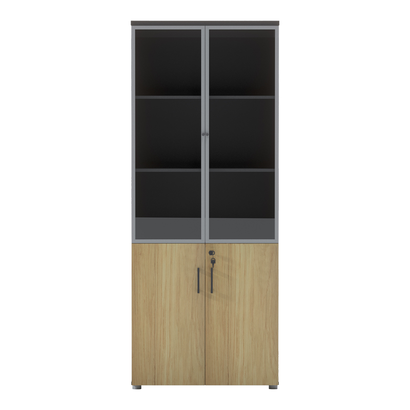 Ντουλάπα γραφείου επαγγελματική με γυάλινες πόρτες Lotus pakoworld σε φυσική-ανθρακί απόχρωση 80x40x200εκ Ντουλάπα γραφείου επαγγελματική με γυάλινες πόρτες Lotus pakoworld σε φυσική-ανθρακί απόχρωση 80x40x200εκ