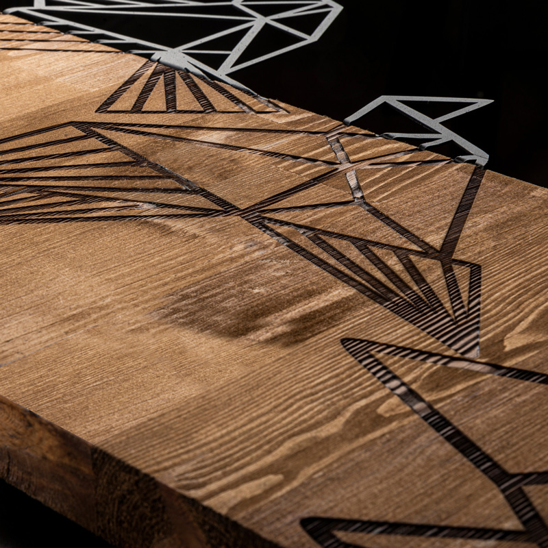 Διακοσμητικό τοίχου Perdon pakoworld ξύλο πεύκου σε φυσική απόχρωση με μαύρο μέταλλο 36x3x60εκ