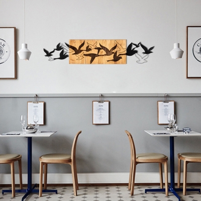 Διακοσμητικό τοίχου Excore pakoworld ξύλο πεύκου σε φυσική απόχρωση με μαύρο μέταλλο 111x3x25εκ Διακοσμητικό τοίχου Excore pakoworld ξύλο πεύκου σε φυσική απόχρωση με μαύρο μέταλλο 111x3x25εκ