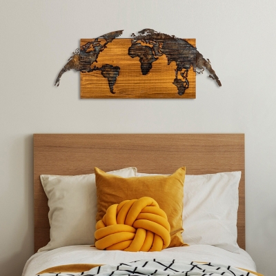 Διακοσμητικό τοίχου Mable pakoworld ξύλο πεύκου σε φυσική απόχρωση με μαύρο μέταλλο 83x3x38εκ Διακοσμητικό τοίχου Mable pakoworld ξύλο πεύκου σε φυσική απόχρωση με μαύρο μέταλλο 83x3x38εκ