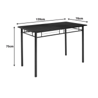 Τραπεζαρία Roza pakoworld σετ 5τμχ χρώμα sonoma - πόδια λευκό gloss 120x70x75εκ